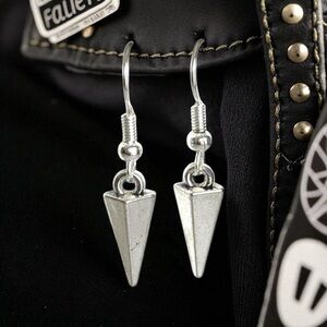 5 For $25💫Silver Punk Spike Cone Dangles Earrings